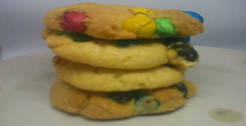 A Stack of M & M Cookies