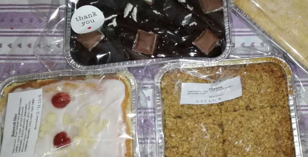 Traybakes ready for online delivery.