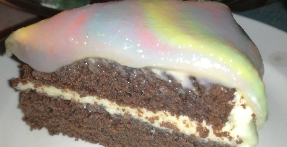 Mirror Glazed Cake Slice