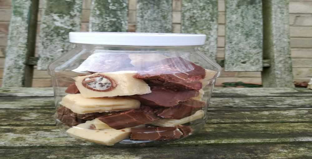 Home made Fudge a mixed jar
